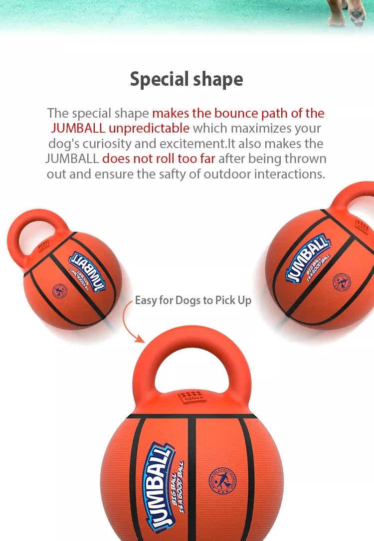 indestructible dog ball with handle