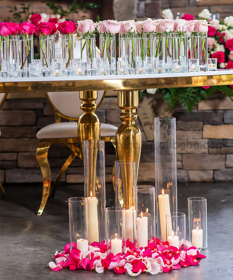 Luxury Wedding Mdf Stainless Steel Banquet Round Cheap Tables And