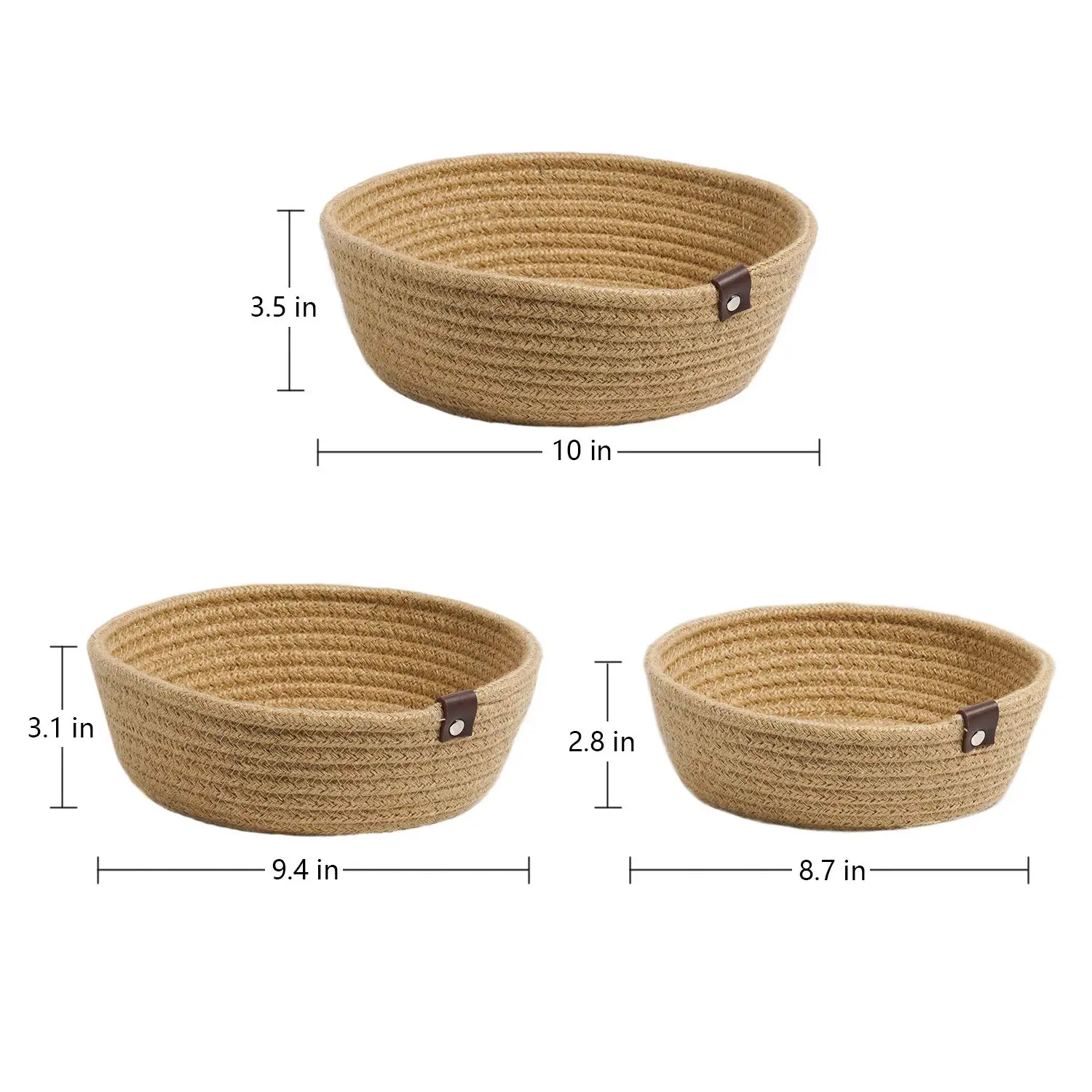 knit cotton rope remote table small basket junian home arts