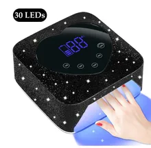 72W Professional UV LED Nail Lamp  Nail Dryer with Diamonds Cordless UV Cabin With 5 Timer Settings Lamp for Manicure Nail Salon