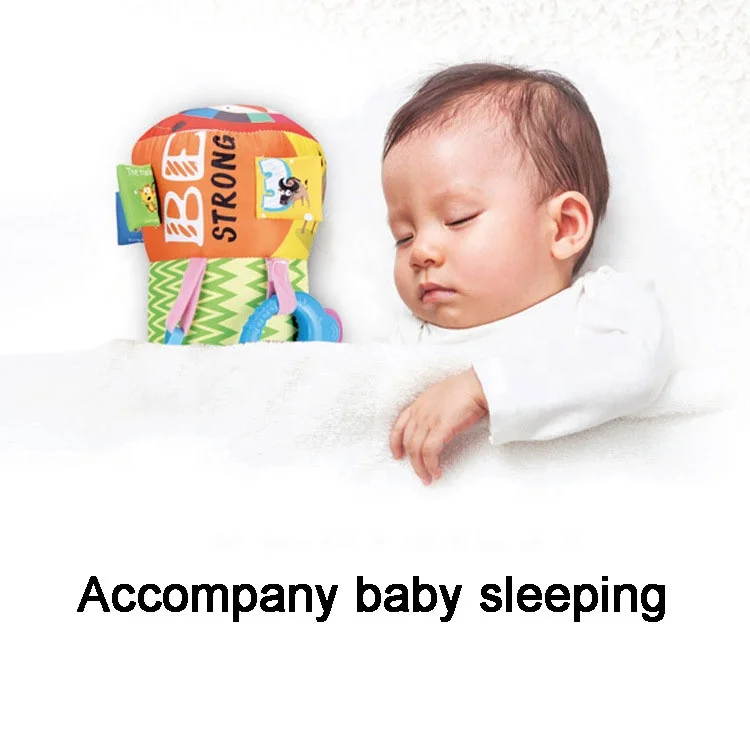 Colorful Plush Crawling Back Cushion Reef Prop Gym Activity Lying Baby Sleep Pillow Cute Soft Baby Toy with Rattles Teether