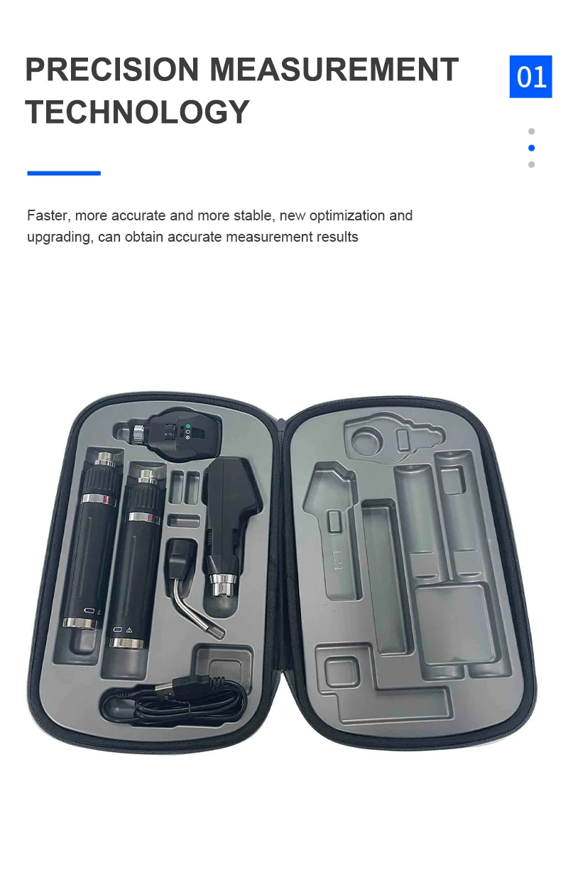 Ophthalmic Diagnostic Set Rechargeable Ophthalmoscope and Streak Retinoscope Optical Refractometer With Aluminium Carry Case