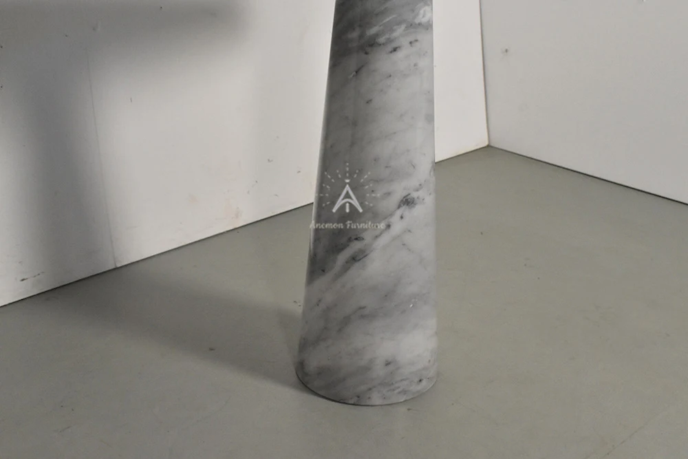 AF T125 Vintage design white marble console table with marble pedestals
