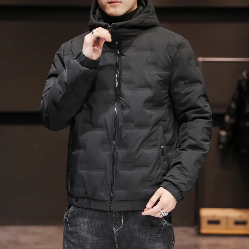 Down Coat Light Thin Hooded Long Sleeve Cardigan Fiess Soft Cotton Men Jackets_voghion.com