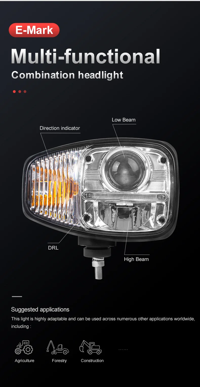 82w Excavator Lamp 9 Inch 24v Head Lamp Excavator Headlight R112 Lamps For Excavator 9inch Led