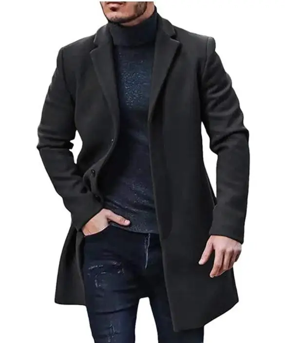 Men's solid color streetwear jacket with a single-breasted lapel design, ideal for casual urban wear in spring and winter as a stylish streetwear jacket