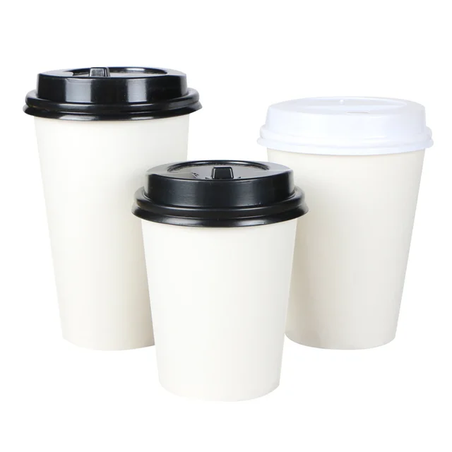 Factory Custom Logo Disposable Paper Cups Single Wall Cup Hot Coffee Cold Drinks Bubble Tea With Lids And Cover