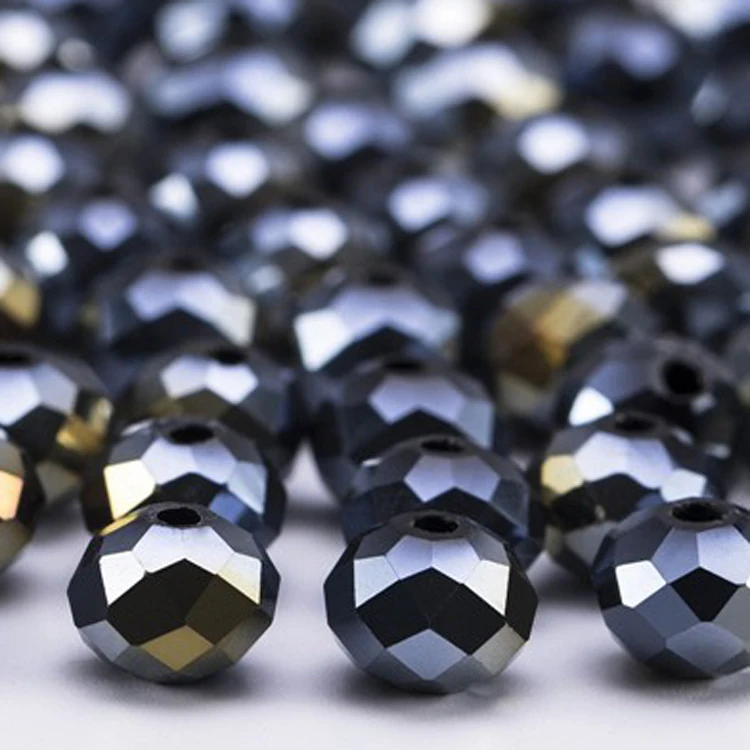 wholesale black crystal beads in bulk for necklace jewelry wedding dress