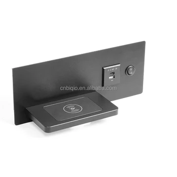 Universal Wall Mount Wireless Charger Station Platform With Switch USB Charging & Reading Light
