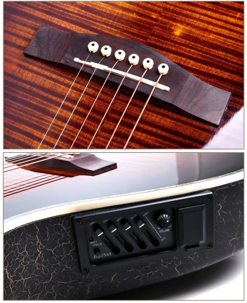 36 Inch Ovation Acoustic Electric Guitar with Built-in Pickup