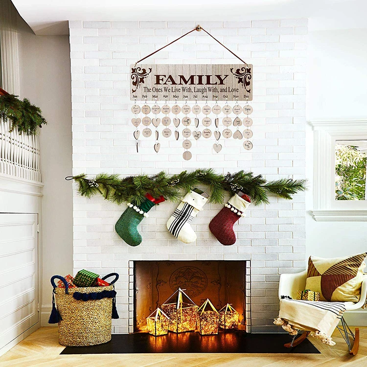 Wood Birthday Reminder Board Friends Family Wooden DIY Calendar