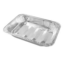 Wholesale heavy duty food grade rectangular corrugated wall silver bread baking tray disposable aluminum foil container