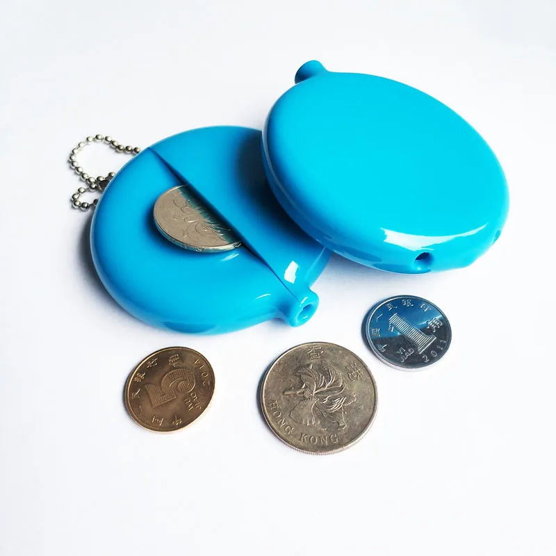 Aquamarine nylon oval coin purse