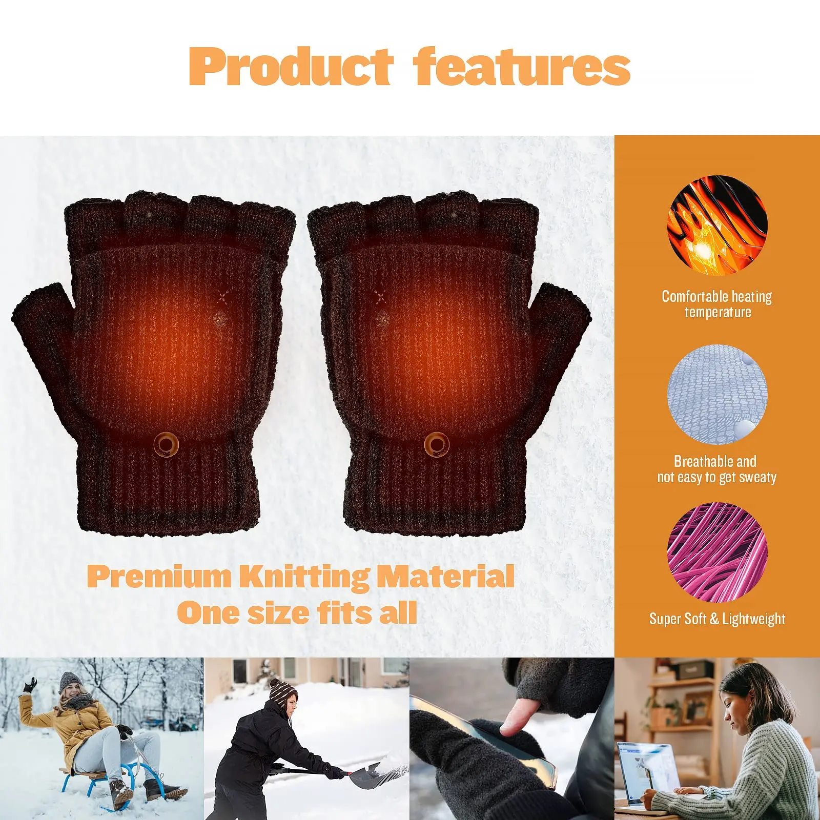 Hand Warmer, USB, yarn - detail 6