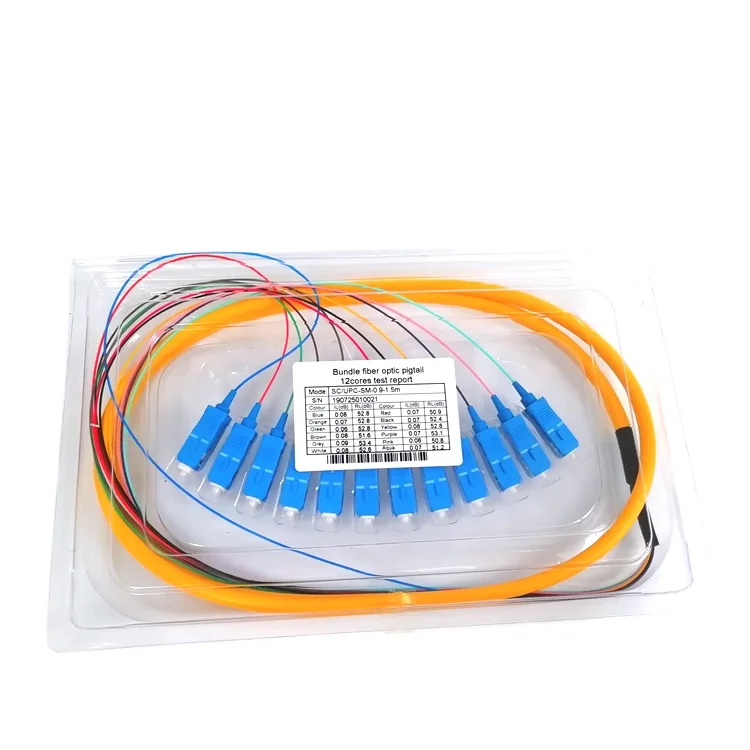 Factory Price SM Fiber Optic 12 Bunchy Pigtail with Sc/UPC Connector 12 ...