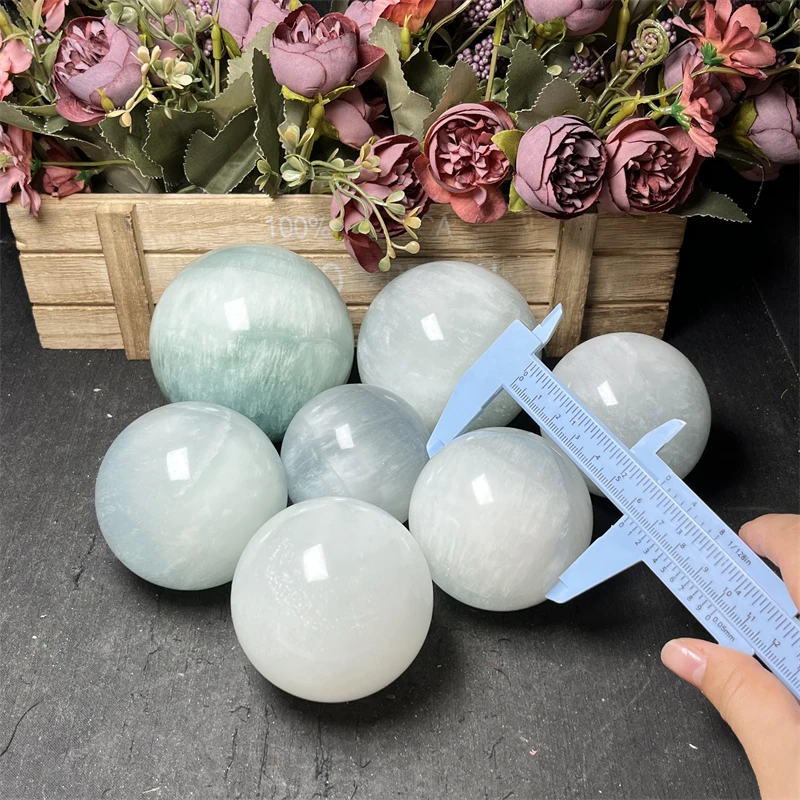 New Arrival Fluorite Spheres Healing Quartz Crystal Feng Shui Rabbit Hair Fluorite Balls for Meditation