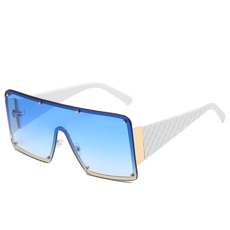 NWOGLSS 58287 Colorful Metal Square Oversized Fashion Conjoined Sunglasses aperçu 5