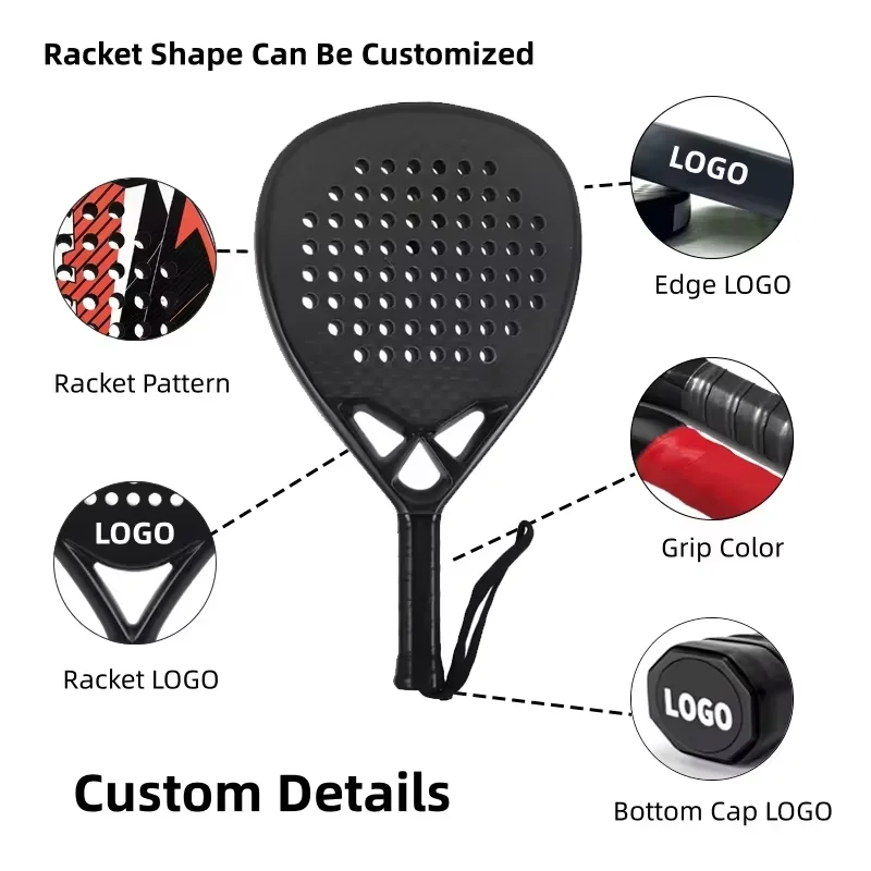 product premium pala padel racchetta hot new 38mm full carbon fiber design with high quality eva core and nylon net-2