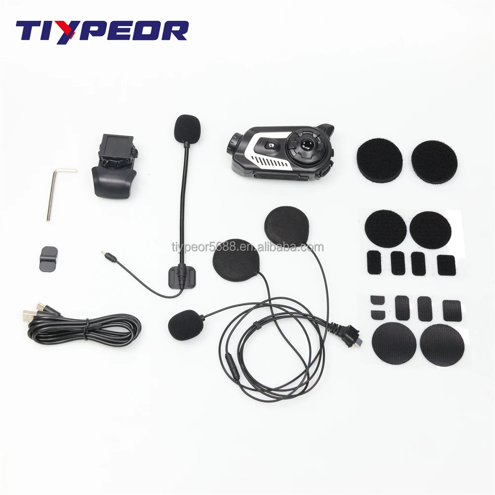 product tiypeor motorcycle bluetooth intercom recorder hi res sound quality group intercom headset cycling recorder-4