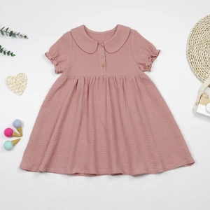 Summer Cute Baby Girl Clothing Mid Length Skirt A-Line Ruffle Hem Dresses