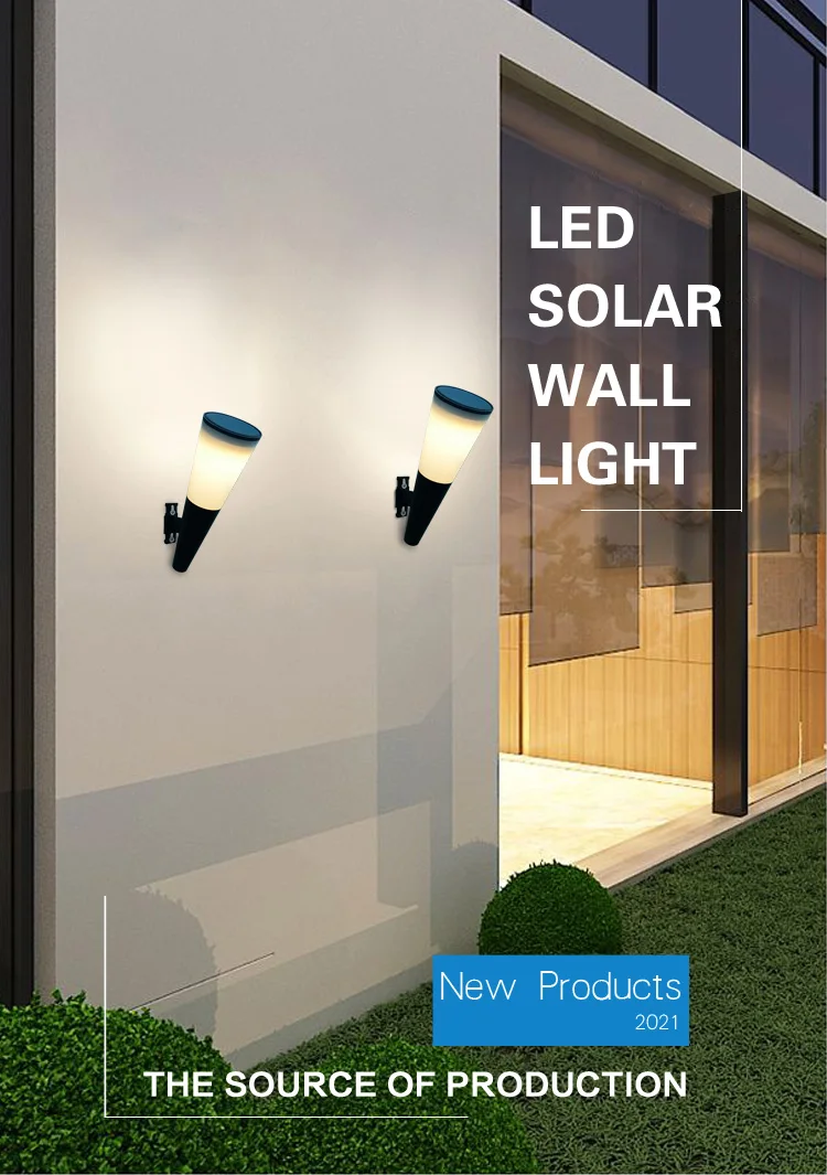 NEW Design RGB Solar Motion Sensor Wall Light Dimmable Outdoor LED Wall Lamp