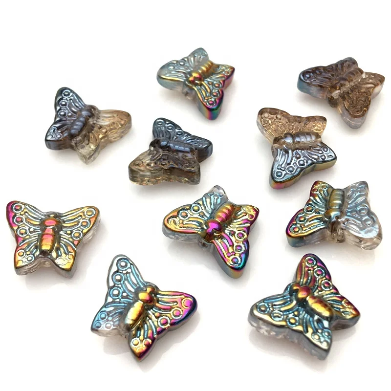 15MM Crystal butterfly beads  for jewelry making DIY glass fashion beads for bracelet and earring accessories