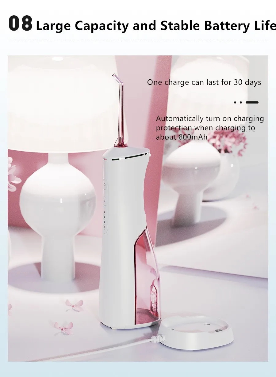 Electric Water Flosser Dental Irrigator | 220ml 3-Speed IPX7 Waterproof UK