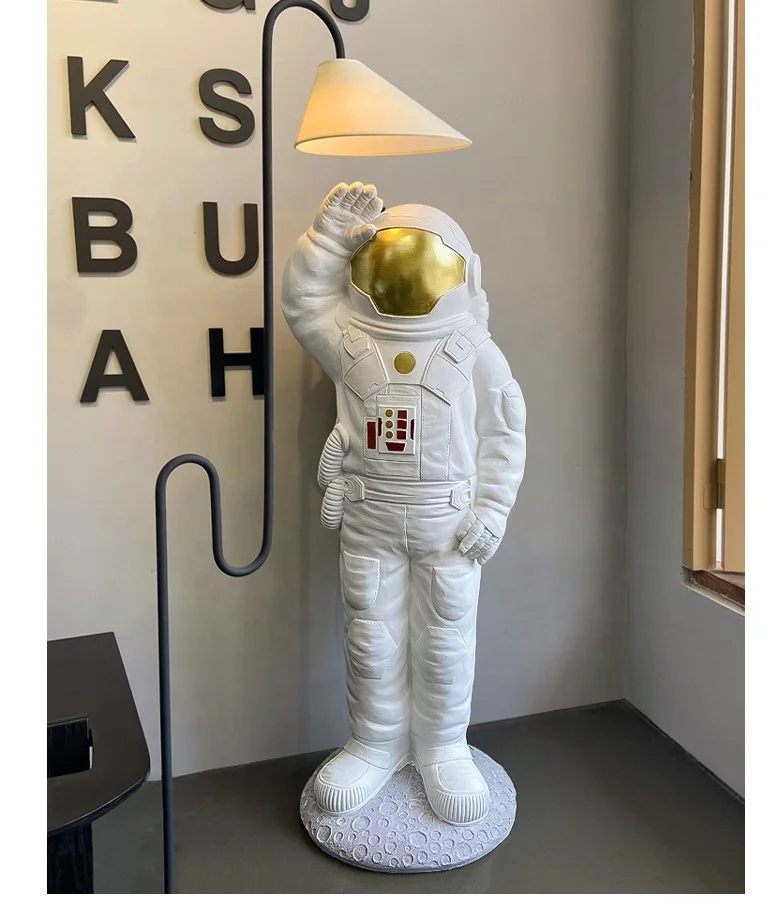 Customized Luminous Fiberglass Spaceman Series Sculpture Cheap Resin Arts And Crafts For Shopping Mall Decor