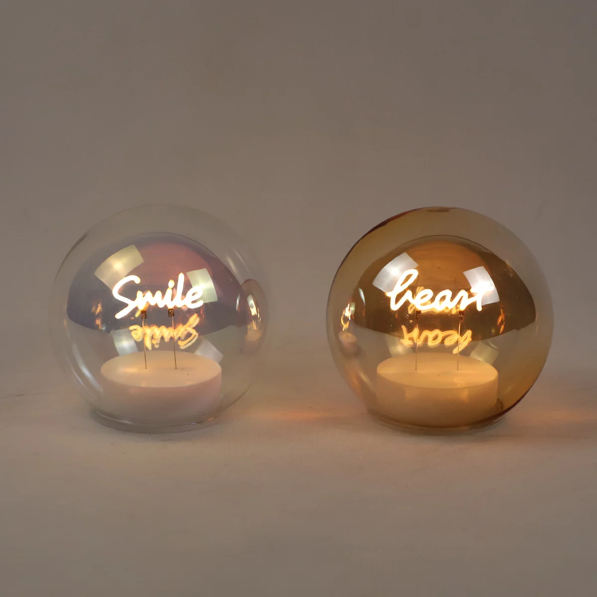 Amber Glass Vintage LED Filament Bulb Decorative Globe Christmas Night Light Glass Globe