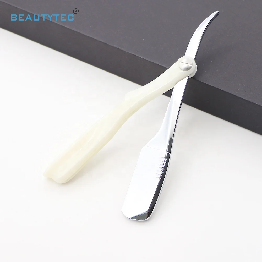 Складной нож для чистки лица с зеркальной полировкой прямыми краями бритвенный удаления волос Navaja De Afeitar салонная Бритва