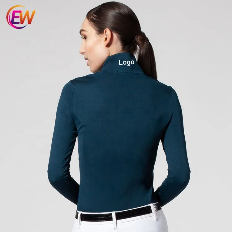 EW лошадь оптом с длинным рукавом для верховой езды Топы гоночное шоу рубашка, быстрая сушка, для верховой езды, одежда для женщин