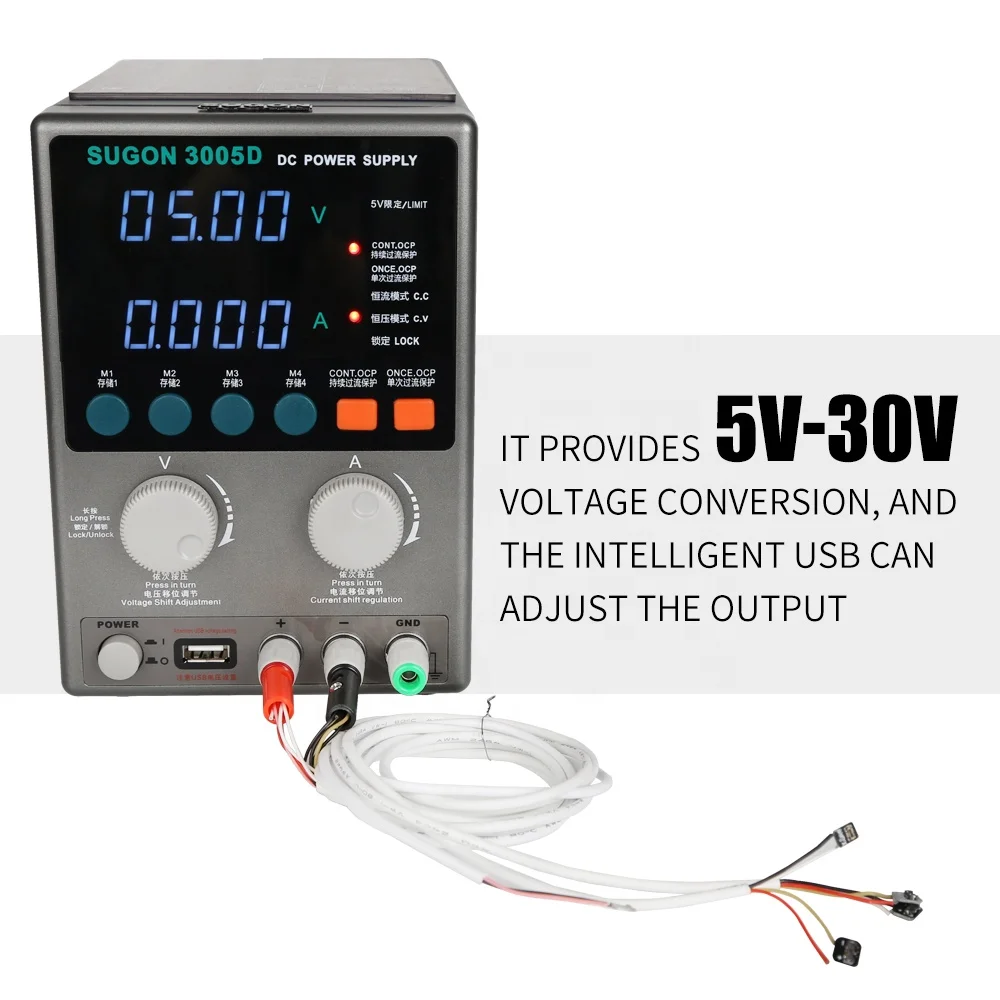 Power Supply 24Vdc SUGON 3005D Switch Mode Variable Power Supply Regulated Dc Power Supply For Phone Laptop PCB Repair