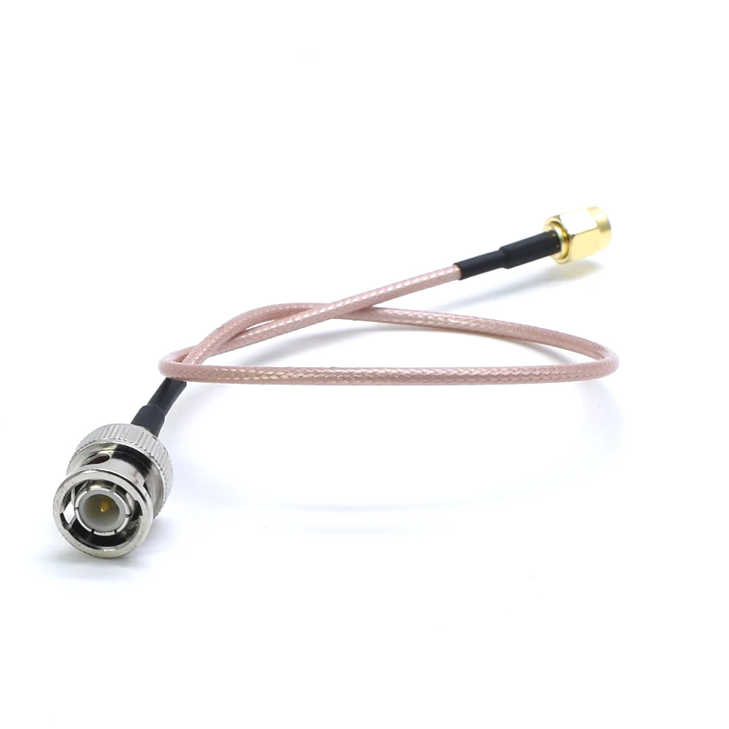BNC to SSMA Brass RF Connector Plug for RG316 Cable Assembly 50/75 Ohm Impedance