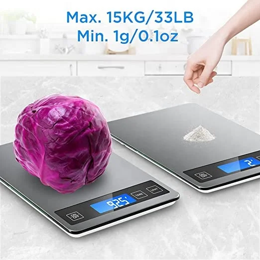 New Arrive Electronic Digital Weighing Kitchen Durable Stainless Steel Scale Food Scale 5kg 10kg 15kg Kitchen Scale