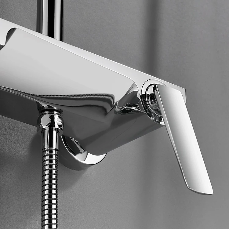 Juego de sistemas de cabezal de ducha tipo lluvia de 3 vías, color negro cromado