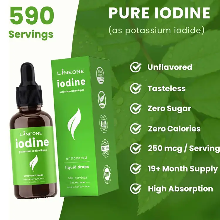 Private OEM Support Drops Iodine potassium iodide liquid Tasteless Focus Energy Boost Health Drops Supplement manufacture