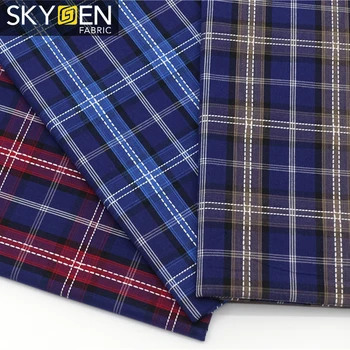 Wholesale Yarn Dyed Check Tartan 100 Cotton Shirting Fabric Textile