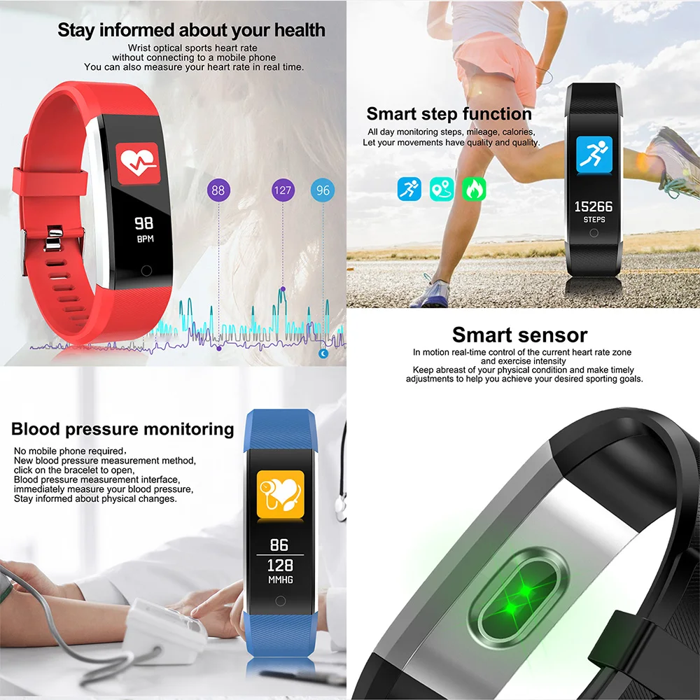 Blood Pressure Hryfine Fitness Tracker Black I8 Pro Max Hryfine