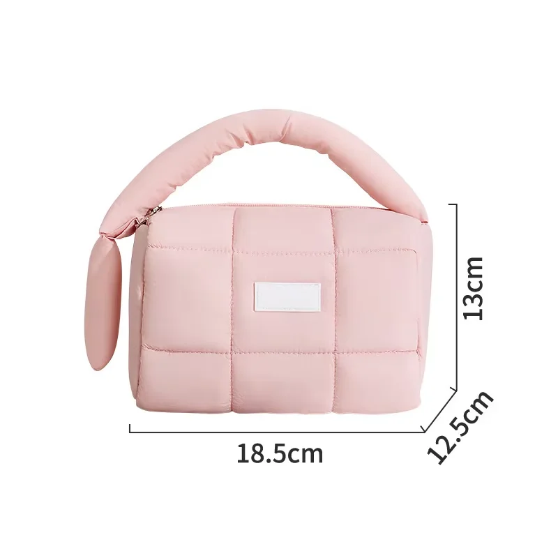 Factory Custom Organizer Nylon Pouch Waterproof Cosmetic Organizer Travel Soft Quilted Cotton Cosmetic Makeup Bag