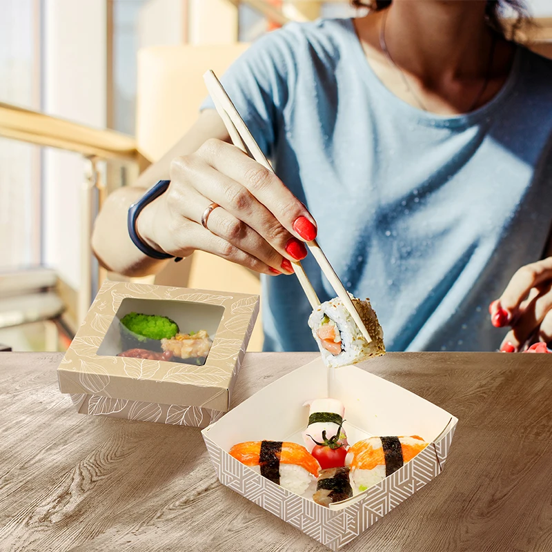 Hot Sale Customized Oil Resistant Cardboard Food Packing Paper Cover Box for Takeaway supplier