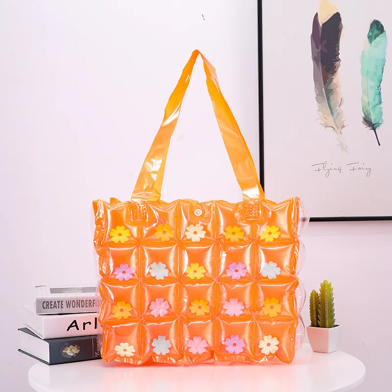 New Design Inflatable Handbag PVC Inflatable Bag Ladies Beach Bag Lovely Sequins Single Shoulder Handbag Manufacturers Wholesale
