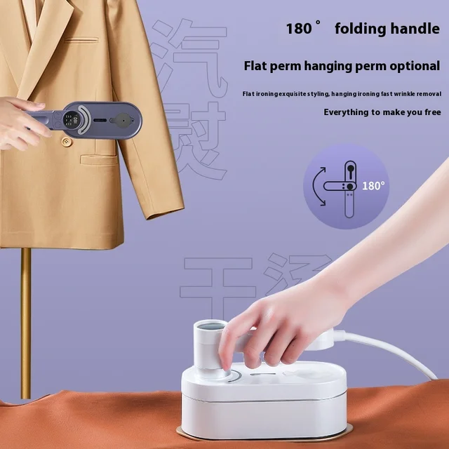 Portable Mini Household Electric Iron New Digital Display Folding Hand-Held Travel Ironing Machine Cross-Border Garment Steamer
