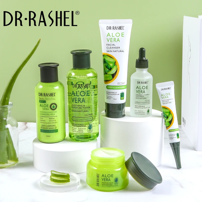 Dr rashel aloe vera deep moisturizing smoothing whitening brightening anti-aging skin care set 1554