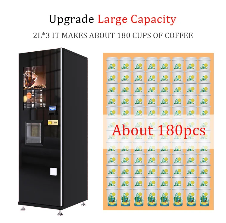 Credit Card Cash Operated Fully Automatic Espresso Freshly Brewed