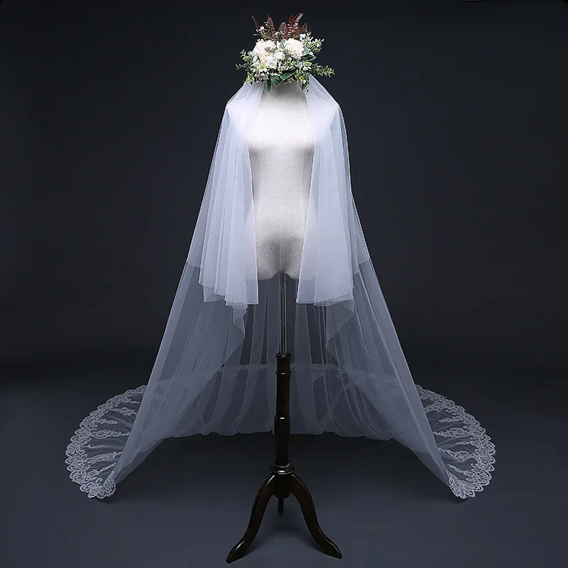 
 Фата свадебная с блестками, 2 уровня, 3 м  