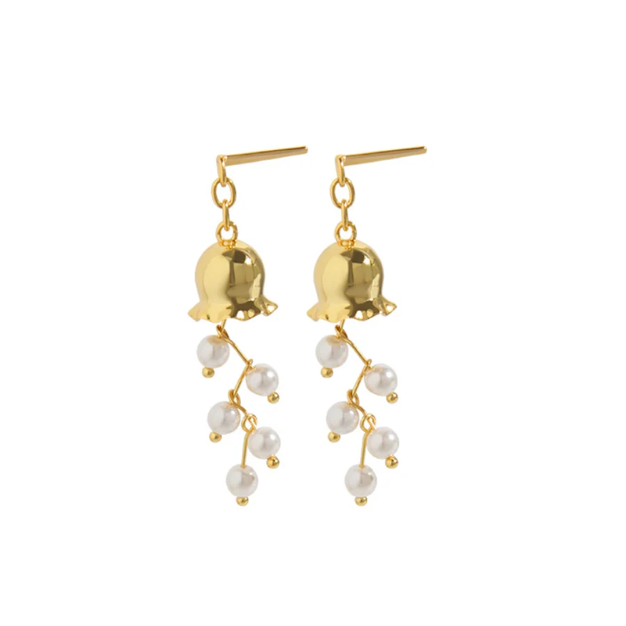 K18/750金 3-layer design dangling earing-