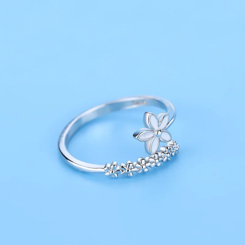 Simple Fashion Flower Index Finger Ring Resizable Opening Rings Student Jewelry Wholesale