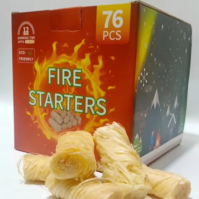 Essential Outdoor Kitchen Wood Wool Fire Starters Barbecue Accessories for Outdoor Grill Cooking