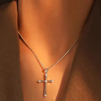 34663 XUPING JEWELRY Fine Stainless Steel Custom Charms For Women With Zircon Elegent Chain Cross Pendants