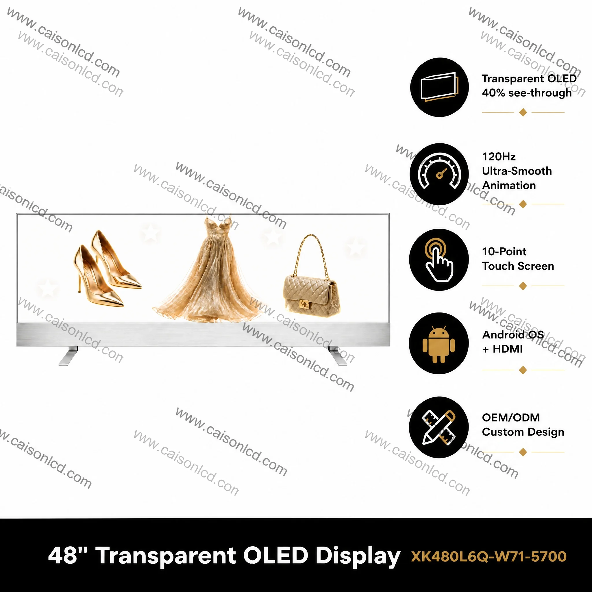 product 49 inch transparent xb493dqd wh0 amoled display 1920wrgb540 resolution active size 1206528339336 mm 120hz digital signage249-4